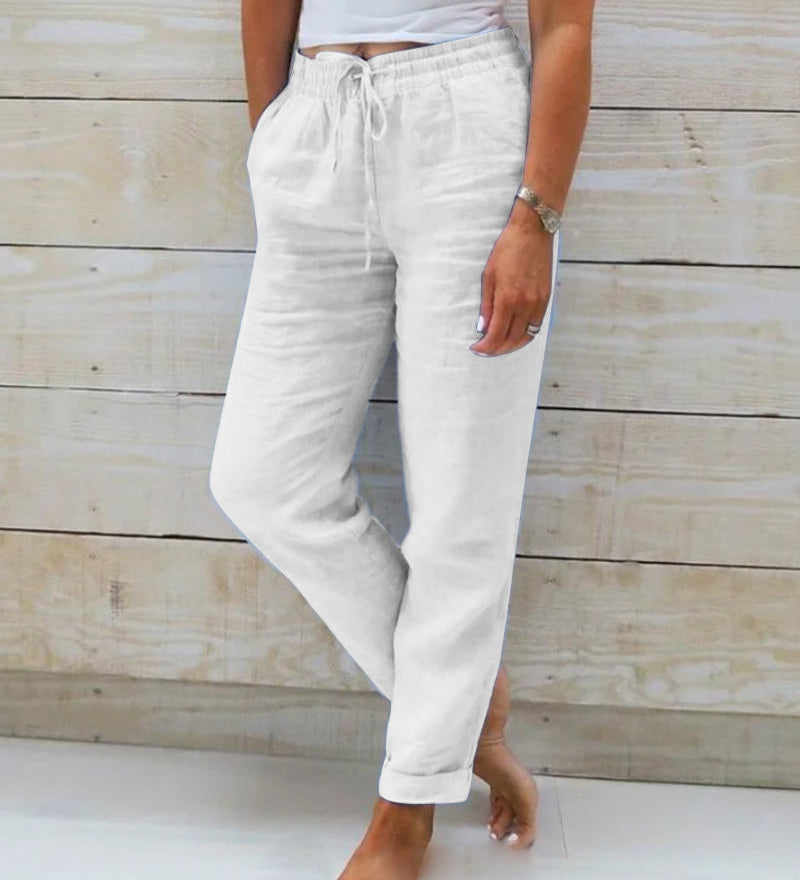 Recka | Damenhose Bequeme Freizeithose mit Kordelzug