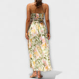 Annalise - Buntes bedrucktes Maxikleid mit Schlitz