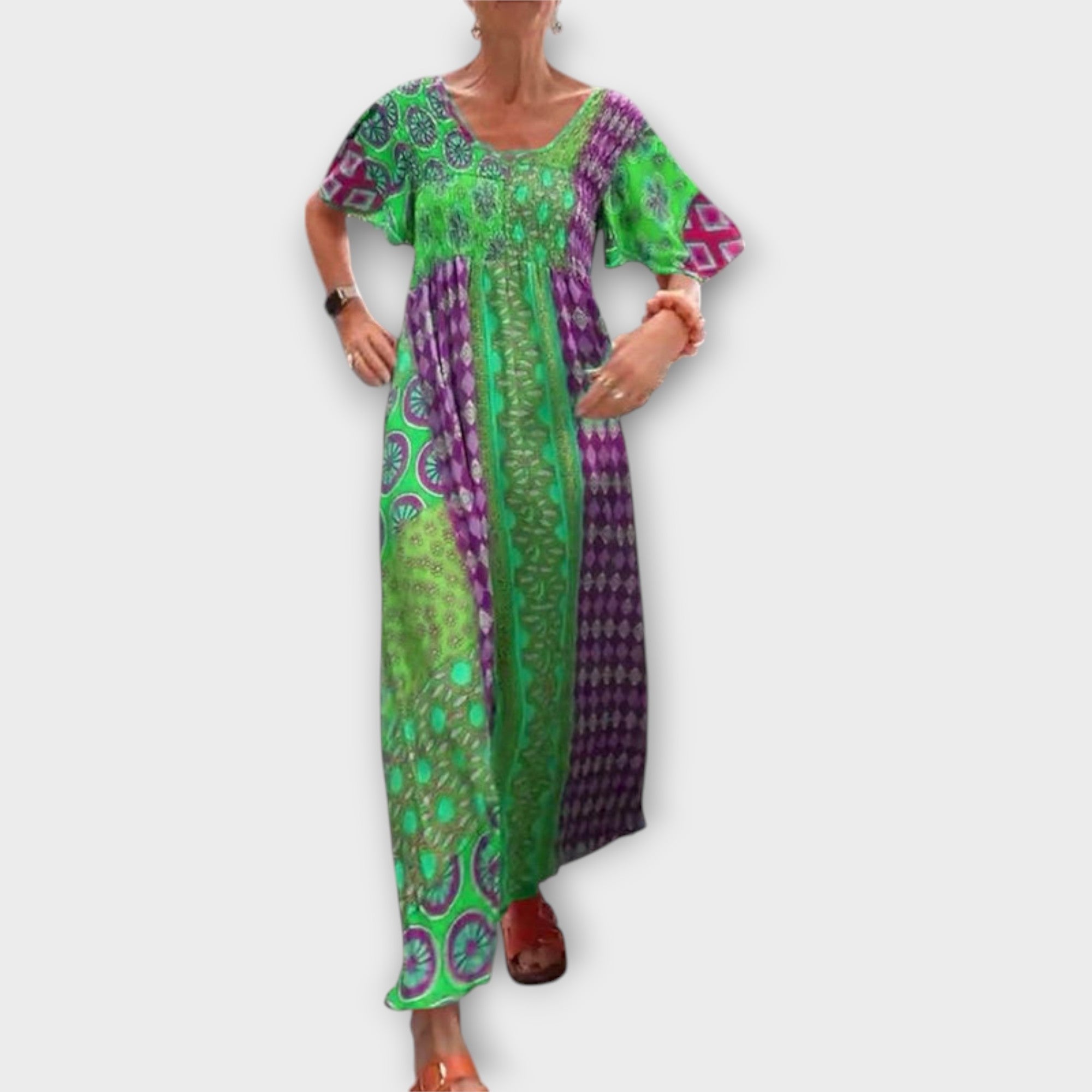 Melania - Buntes Boho-Kleid mit Ethno-Muster