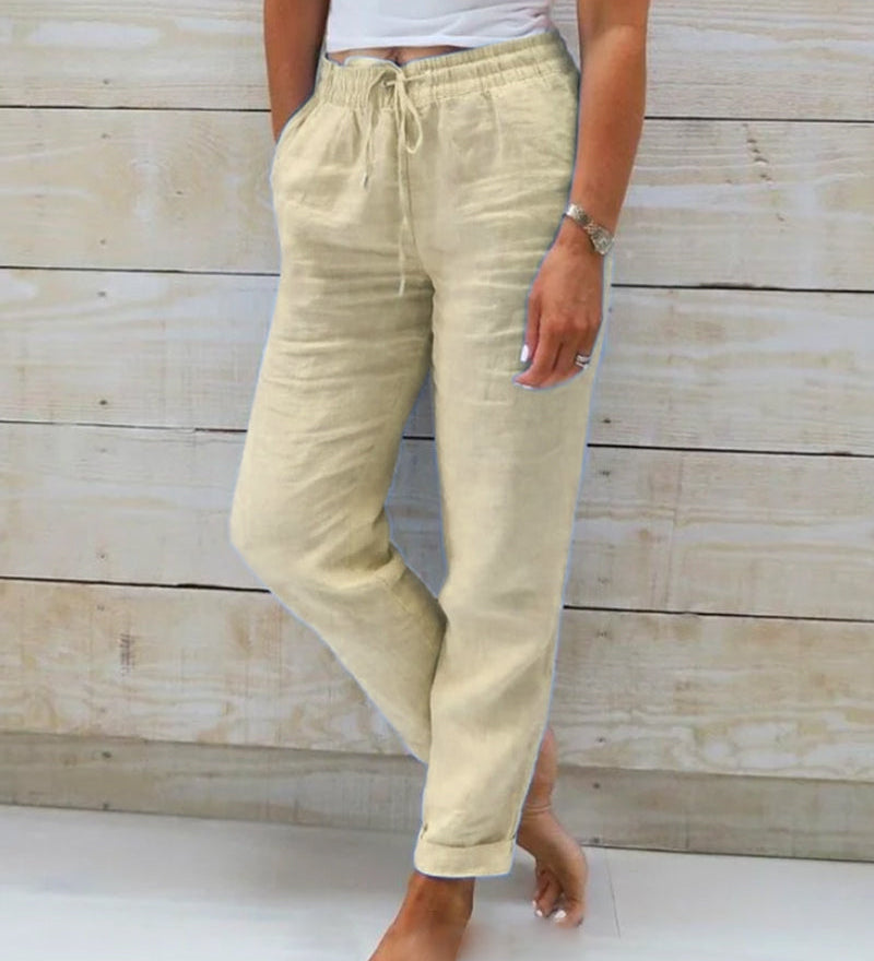 Recka | Damenhose Bequeme Freizeithose mit Kordelzug