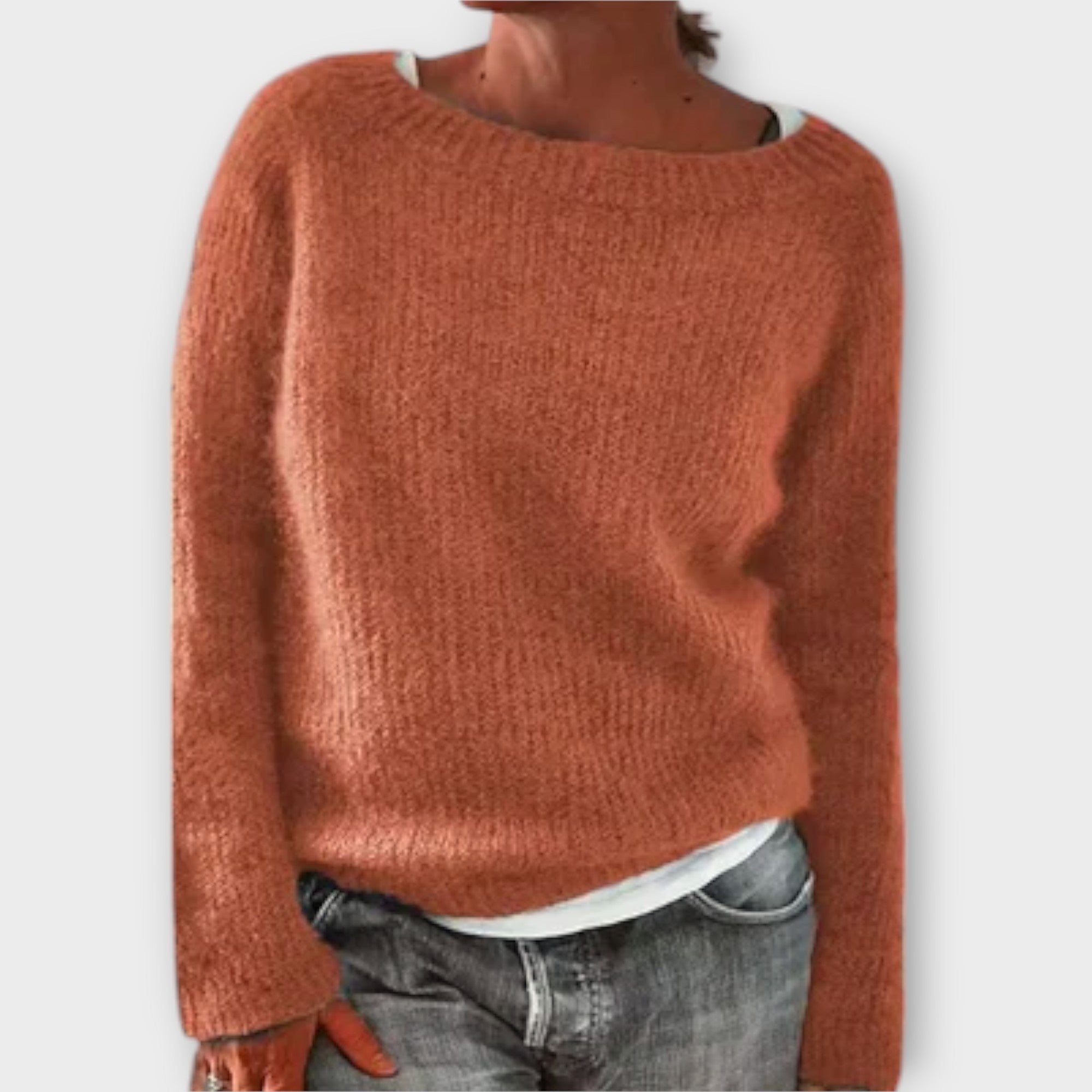 Regine - Grauer einfarbiger Pullover