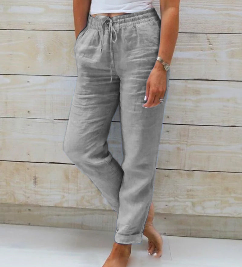 Recka | Damenhose Bequeme Freizeithose mit Kordelzug