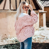 Gemütlicher Cardigan mit offener Front und langen Ärmeln Damen