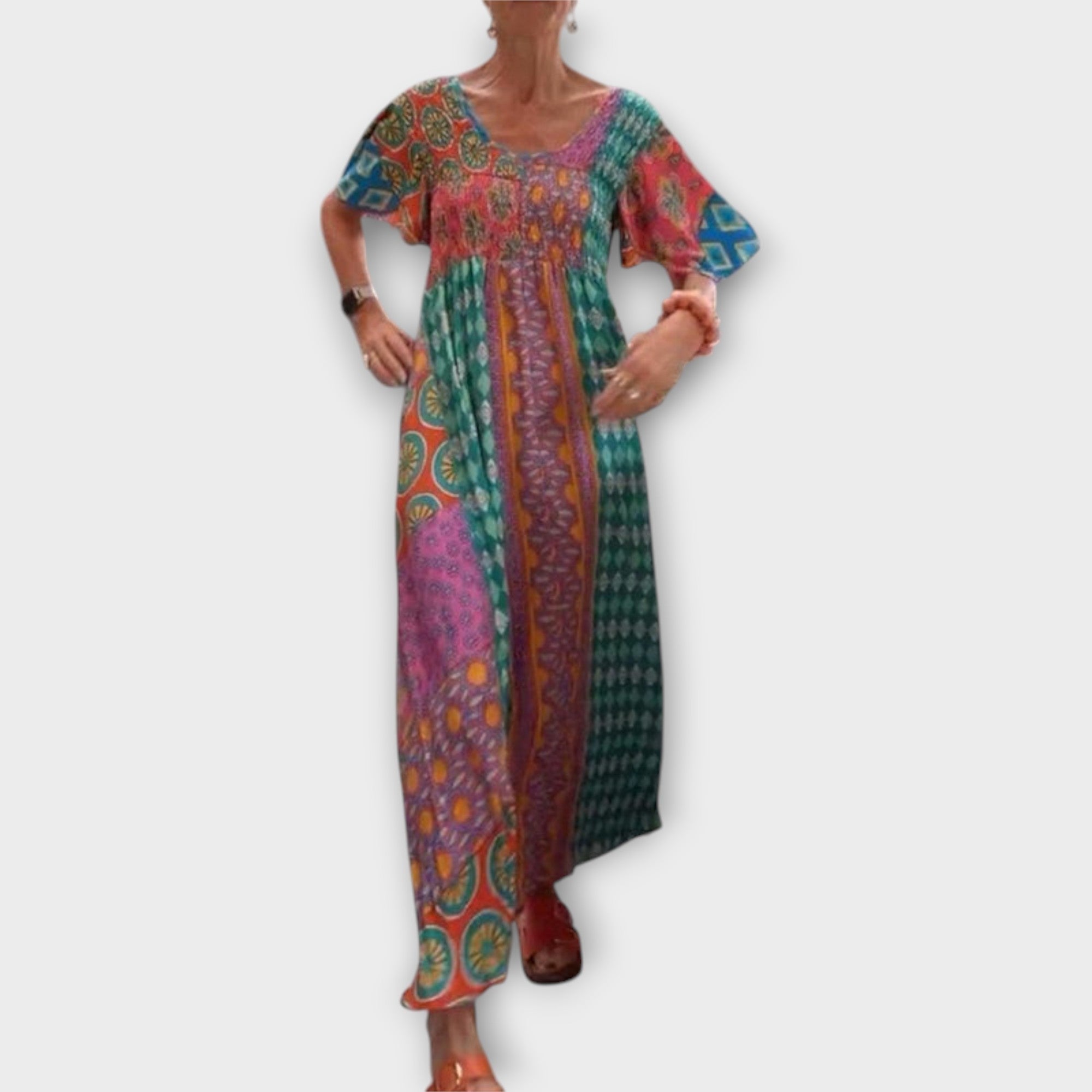 Melania - Buntes Boho-Kleid mit Ethno-Muster