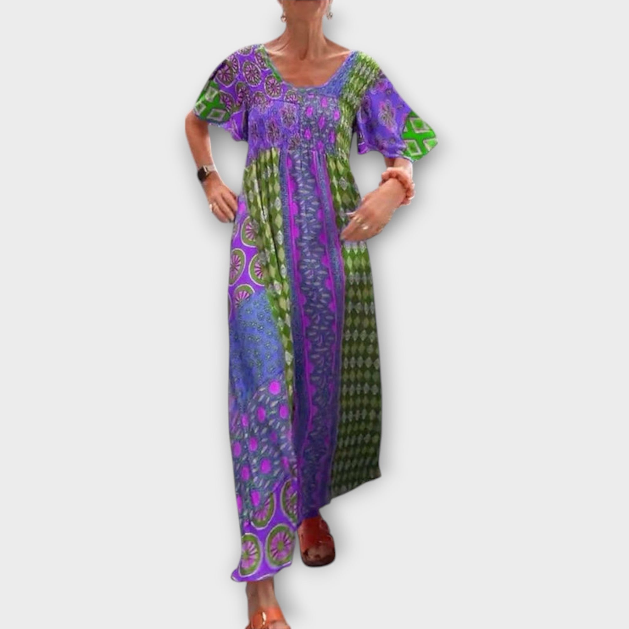 Melania - Buntes Boho-Kleid mit Ethno-Muster