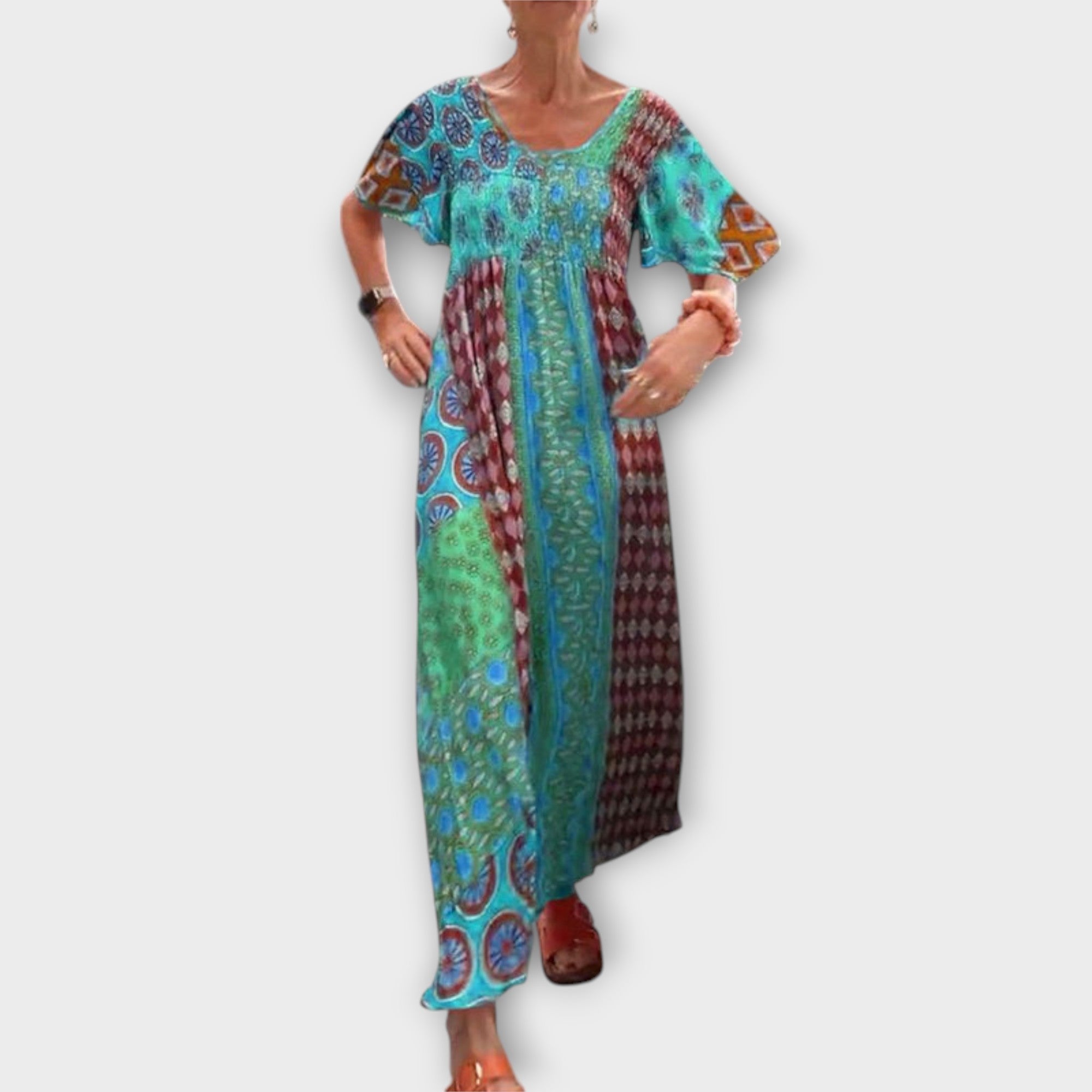 Melania - Buntes Boho-Kleid mit Ethno-Muster