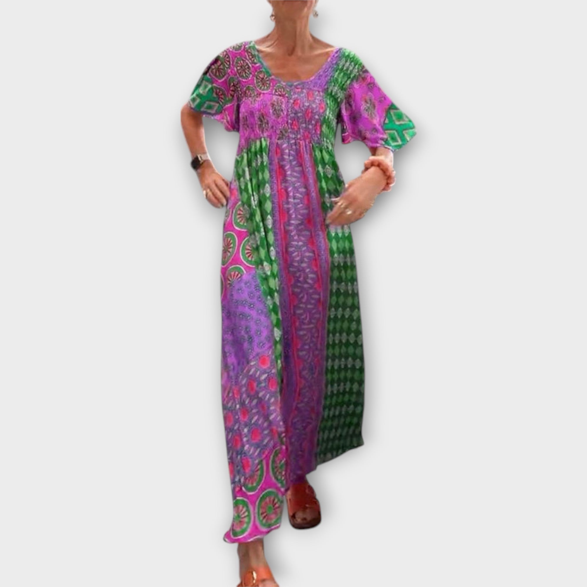 Melania - Buntes Boho-Kleid mit Ethno-Muster