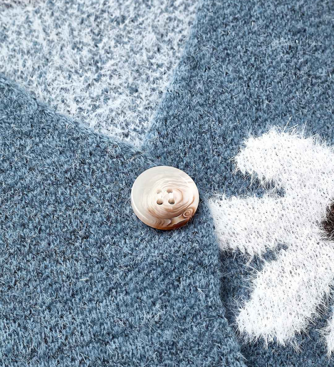 Mia Blumenmuster-Strickcardigan - Weicher, kuscheliger Strick mit zartem Blumendruck