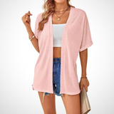 Schick, fließend fallender Kurzarm-Cardigan Damen