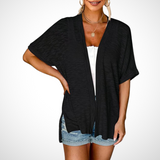 Schick, fließend fallender Kurzarm-Cardigan Damen