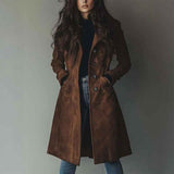 Stasia Vintage Wildleder-Trenchcoat - Zeitloser Stil in luxuriösem Wildleder