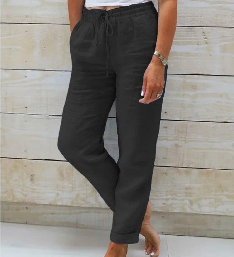 Recka | Damenhose Bequeme Freizeithose mit Kordelzug