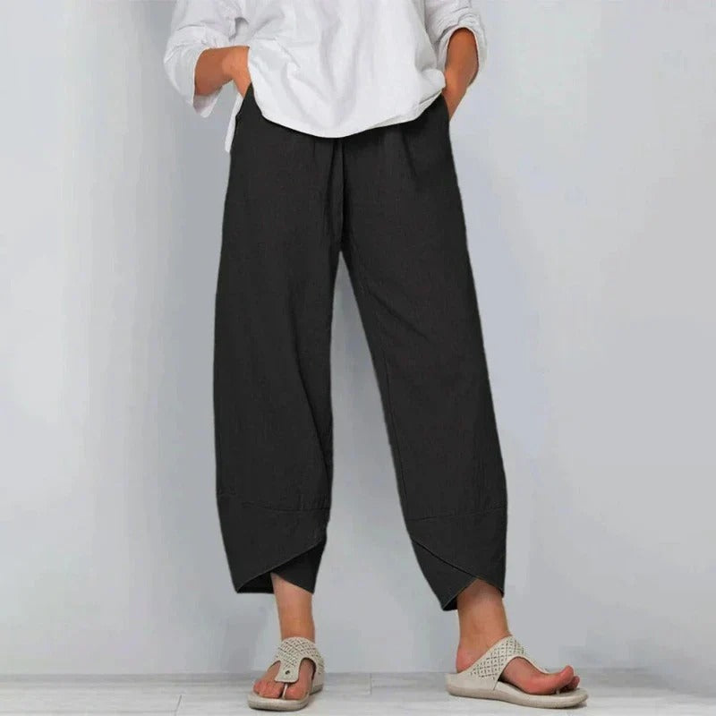 Hella | Weite, asymmetrische Cropped-Hose für Damen