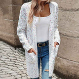 Gemütlicher, legerer Langarm-Cardigan mit offener Front Damen