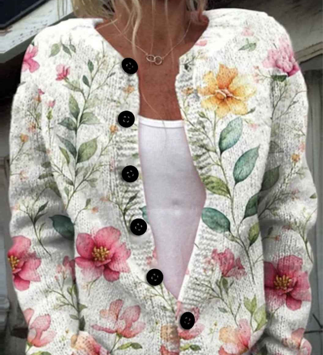Chic und Casual Damen-Cardigan mit Digitaldruck