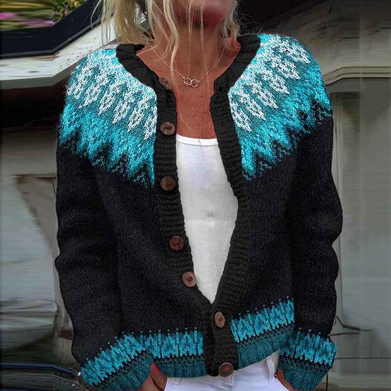 Chic und Casual Damen-Cardigan mit Digitaldruck