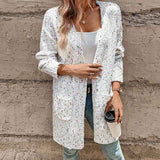 Gemütlicher, legerer Langarm-Cardigan mit offener Front Damen