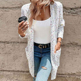 Gemütlicher, legerer Langarm-Cardigan mit offener Front Damen