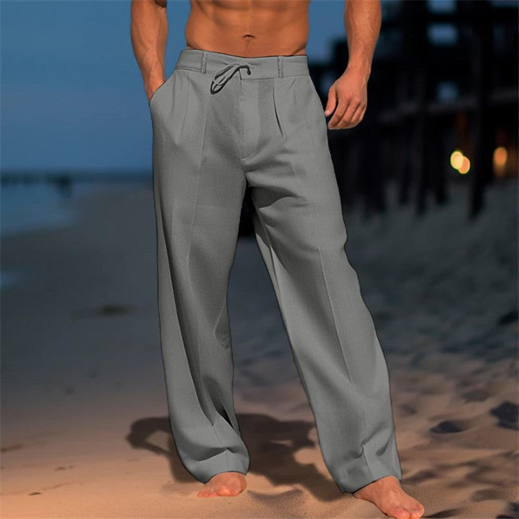 Jürgen | Herren Frühlingslockere Hose mit Kordelzug