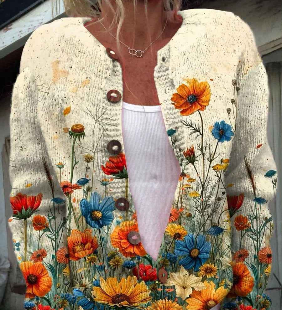Chic und Casual Damen-Cardigan mit Digitaldruck