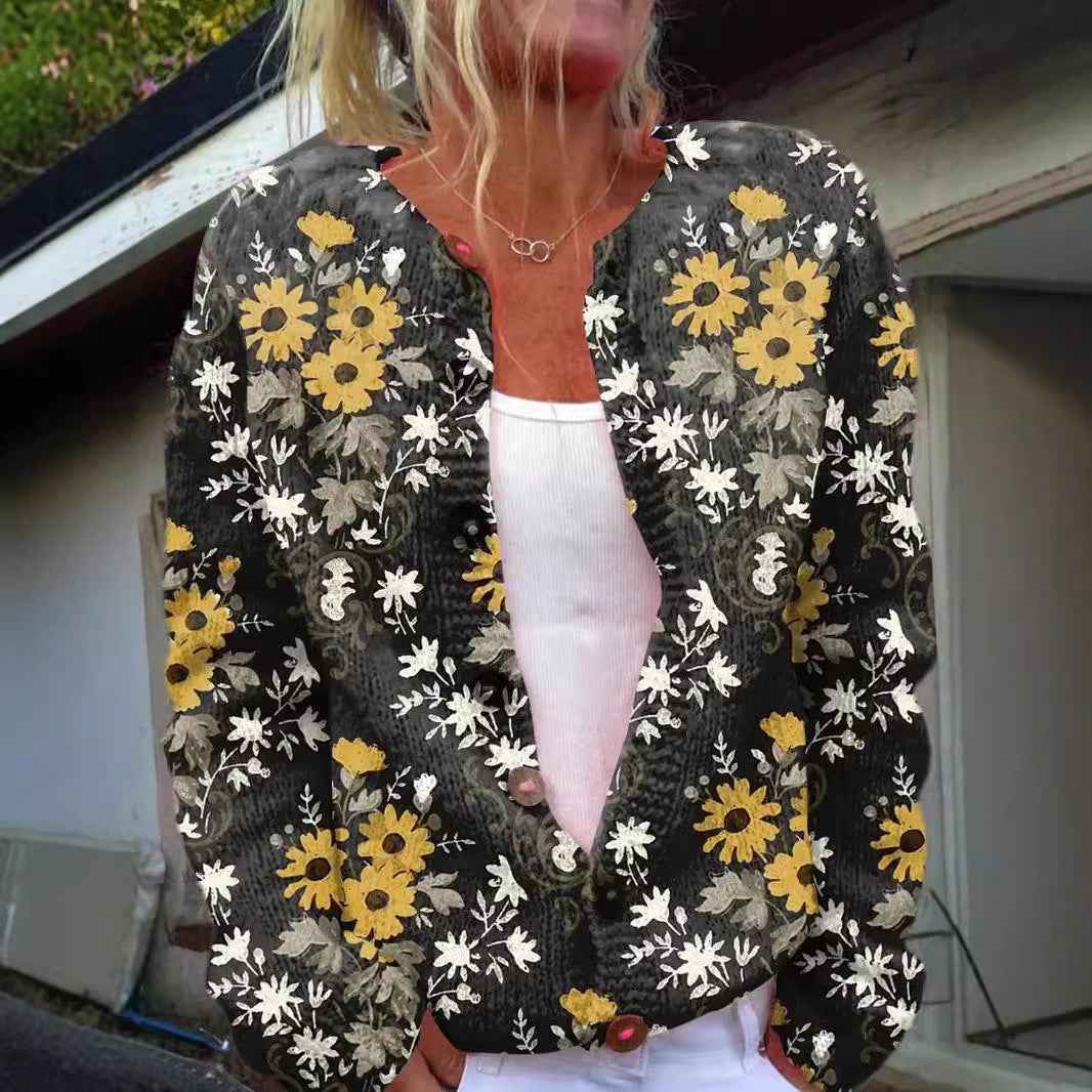 Chic und Casual Damen-Cardigan mit Digitaldruck