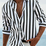 Adrian | Gestreiftes Herren Button-Down Freizeithemd