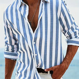 Adrian | Gestreiftes Herren Button-Down Freizeithemd