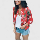 Schicker Blumen-Bomber-Cardigan für einen stilvollen Look Damen