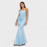 Callie - Beiges elegantes Rüschenkleid