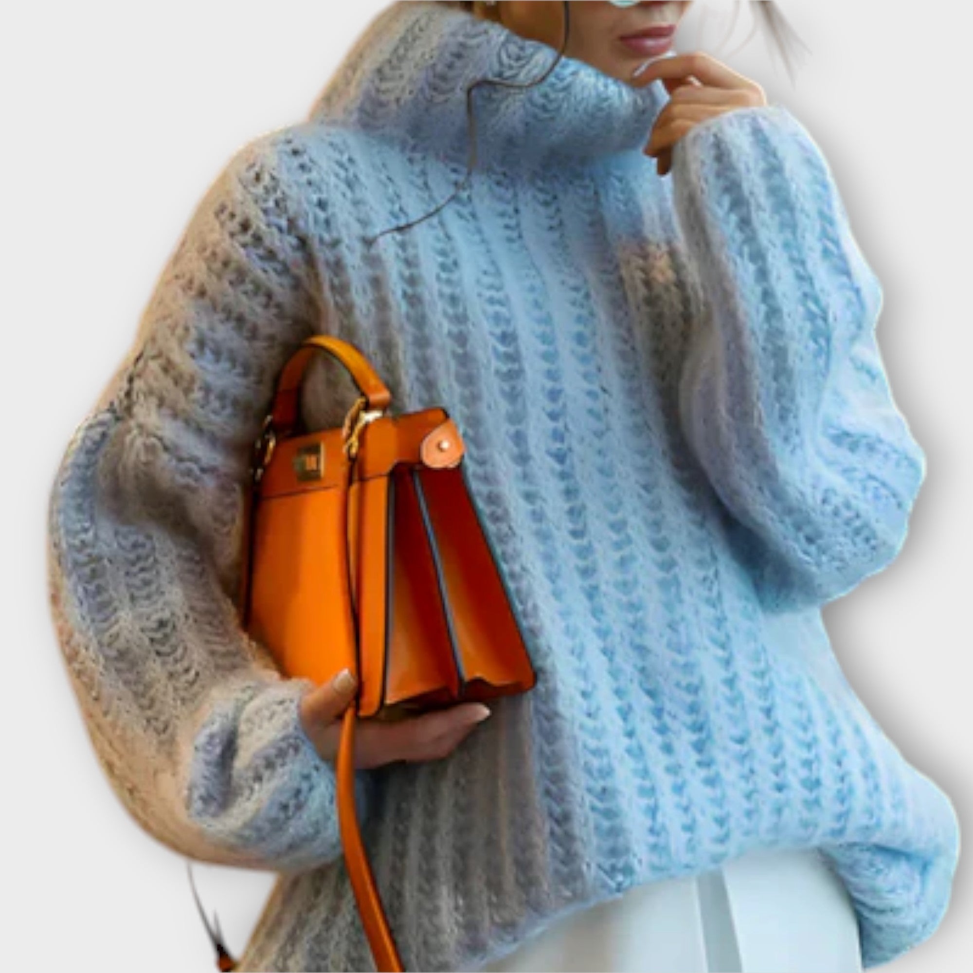 Paulina - Weisser weicher Kapuzenpullover mit langen Ärmeln