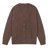 Damen Casual Cardigan aus mehrfarbigem Kabelstrick