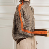 Aldrica | Damen Rollkragen-Pullover Fischgrätmuster