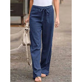 Amelie | Damen Weite Palazzo Hose mit Bindegürtel