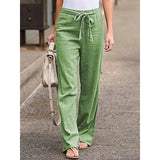 Amelie | Damen Weite Palazzo Hose mit Bindegürtel