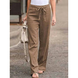 Amelie | Damen Weite Palazzo Hose mit Bindegürtel