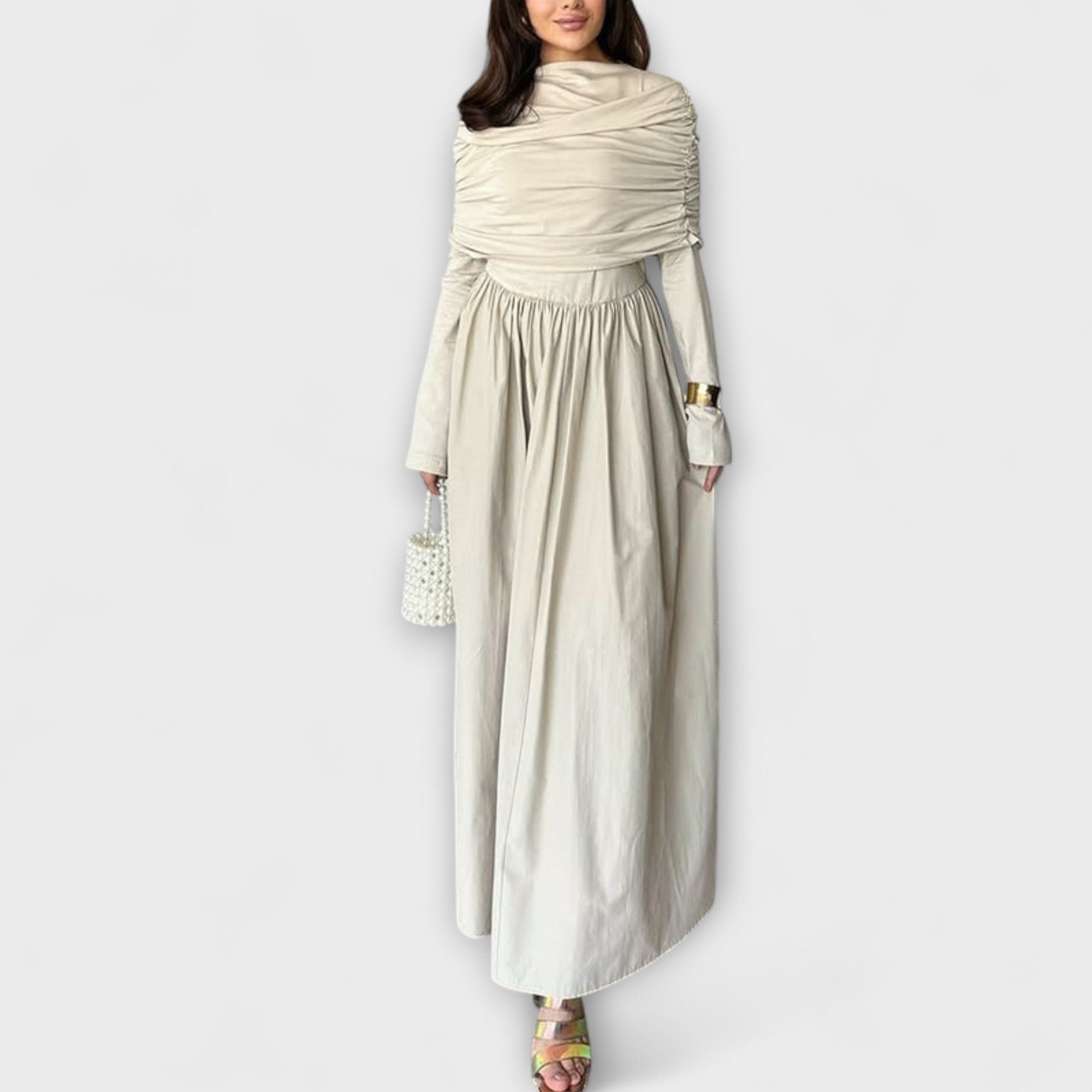 Jessica - Lila entspanntes Plisseekleid