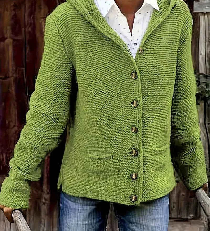 Schicke Langarm-Strickjacke mit Kapuze für elegante Alltagslooks Damen
