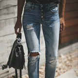 Trendige und stilvolle zerrissene Jeans für einen modernen Look Damen