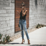 Trendige und stilvolle zerrissene Jeans für einen modernen Look Damen