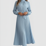 Emilia | Damen Plissee Midikleid Langarm