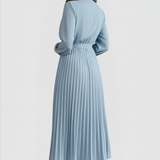 Emilia | Damen Plissee Midikleid Langarm