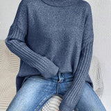 Hedrun | Damen Rollkragenpullover Oversized Strickpullover
