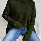 Hedrun | Damen Rollkragenpullover Oversized Strickpullover