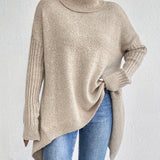 Hedrun | Damen Rollkragenpullover Oversized Strickpullover