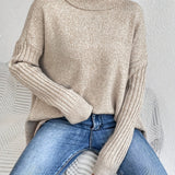 Hedrun | Damen Rollkragenpullover Oversized Strickpullover