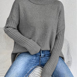 Hedrun | Damen Rollkragenpullover Oversized Strickpullover