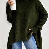 Hedrun | Damen Rollkragenpullover Oversized Strickpullover