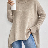 Hedrun | Damen Rollkragenpullover Oversized Strickpullover