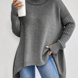 Hedrun | Damen Rollkragenpullover Oversized Strickpullover