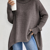 Hedrun | Damen Rollkragenpullover Oversized Strickpullover